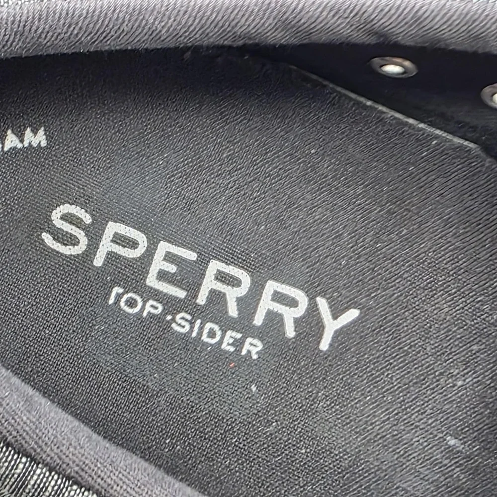 Sperry Top-Sider Shoes Mens 12 Gray Chambray Lace Up Memory Foam Casual STS18845